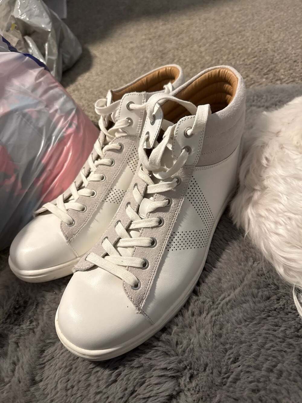 Vionic Mott Malcom Leather High Top Sneakers White